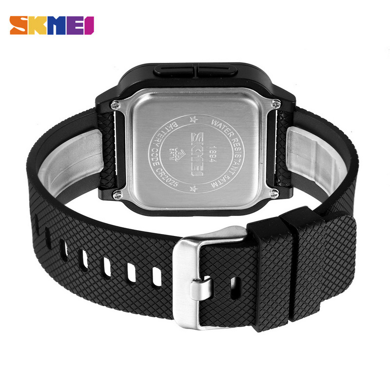 SKMEI Fashion 5Bar Cronometru Impermeabil Ceasuri de mână Digitale pentru bărbați Ceas de sport cu numărătoare inversă multifuncționale Ceas sport pentru bărbați