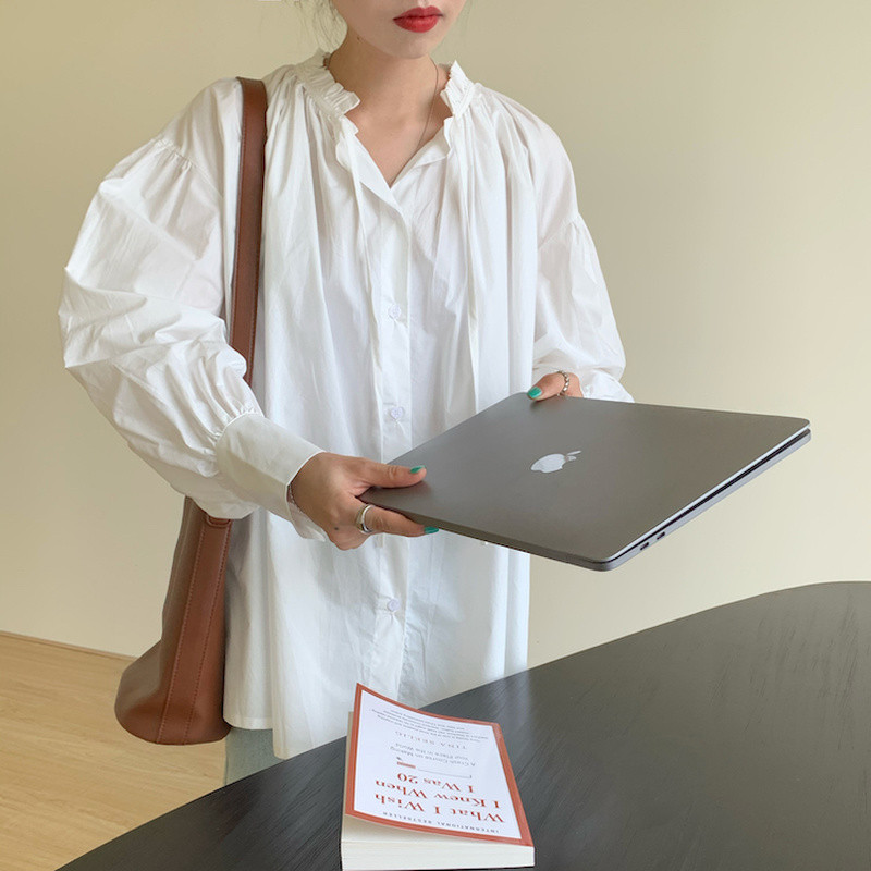 Ilgomis rankovėmis medvilninė mergaičių palaidinė Prašmatni barokinė suvarstoma žibintuvėlėmis rankovėmis itin laisvi marškiniai moteriška laisvalaikio balta viršutinė moteriška palaidinė 12299