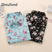 Dioufond naiste puuvillased pluusid suvised armsad sidrunilindude trükiga pikkade varrukatega pluusisärk, naiste topsid 2018. aasta uus