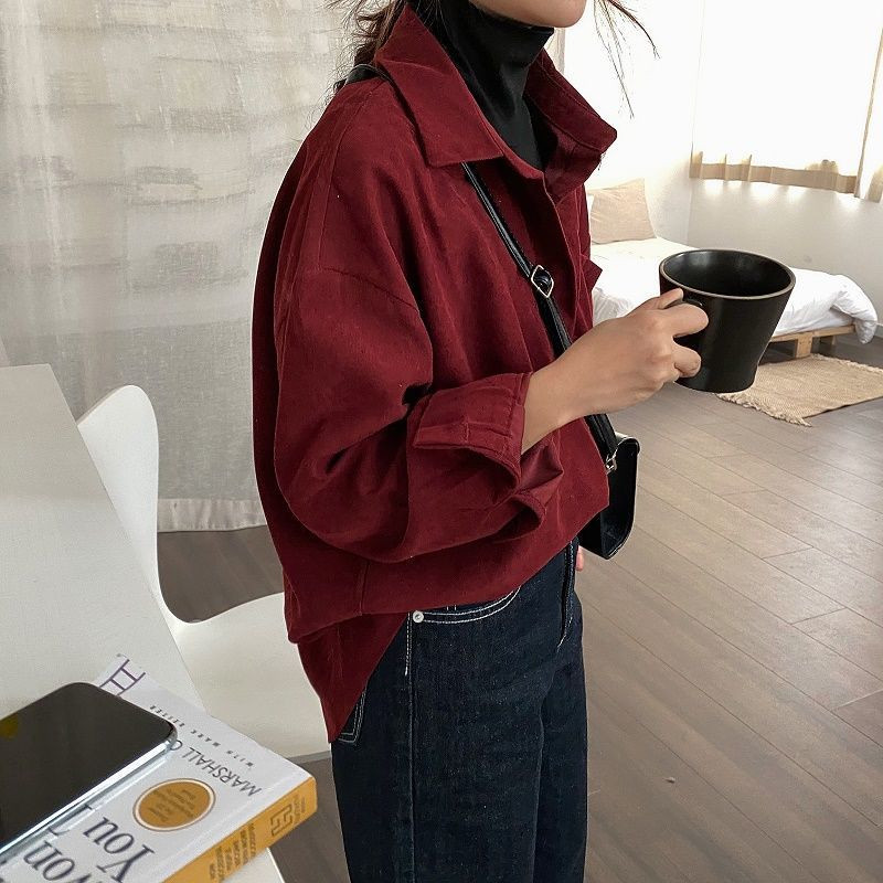 Női blúz Elegáns, magányos ujjú őszi elegáns irodai női felsők divatos koreai Népszerű, egyszerű, teljesen egyező női ruházati ingek