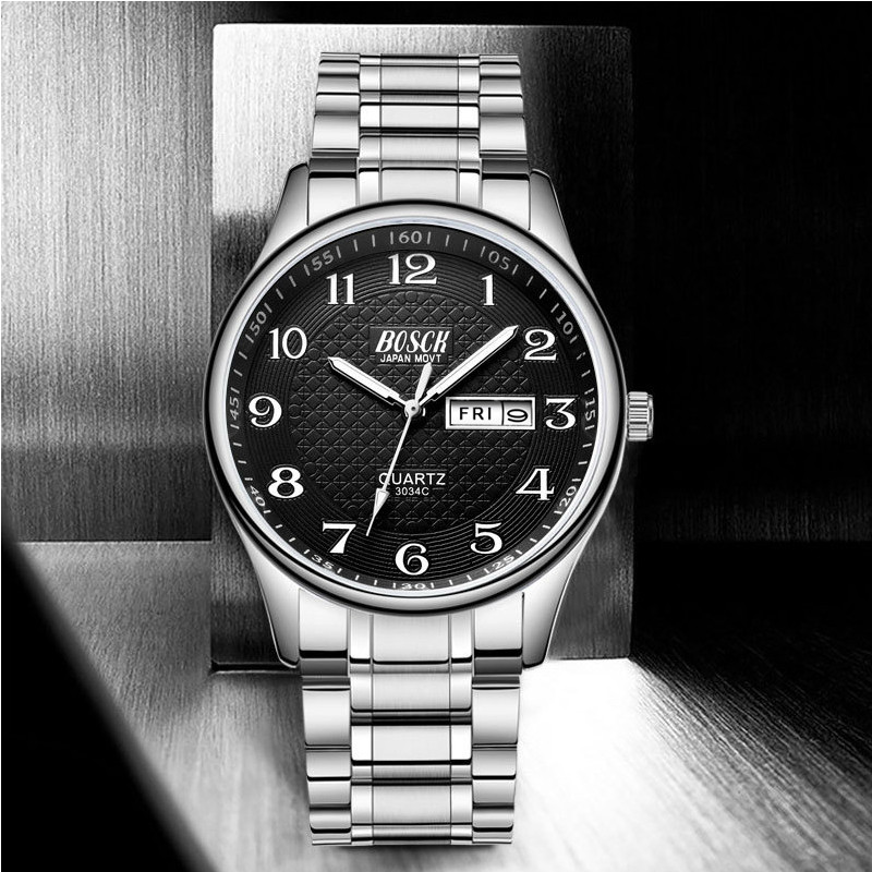 Ceas de bărbați Ceasuri de lux din oțel, ceas de mână cu quartz, impermeabil, cu dată, ceas pentru bărbați, Relogio Masculino Relojes Para Hombre