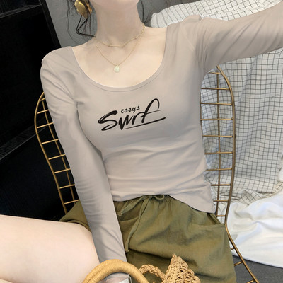 Bluză de damă cu mâneci lungi și inscripție - în multe culori