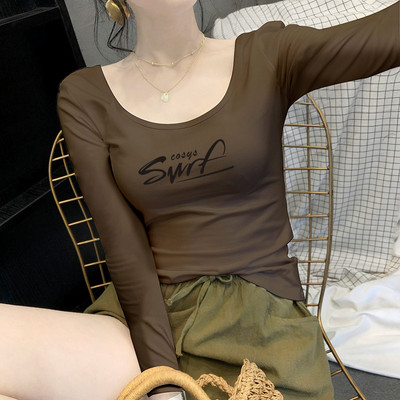 Bluză de damă cu mâneci lungi și inscripție - în multe culori