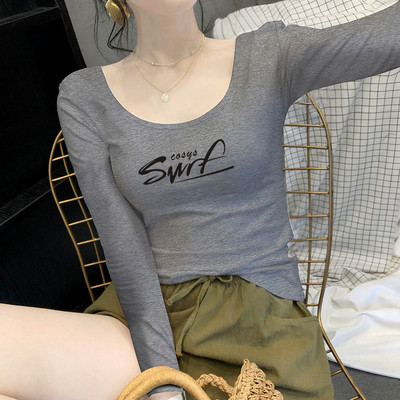 Bluză de damă cu mâneci lungi și inscripție - în multe culori