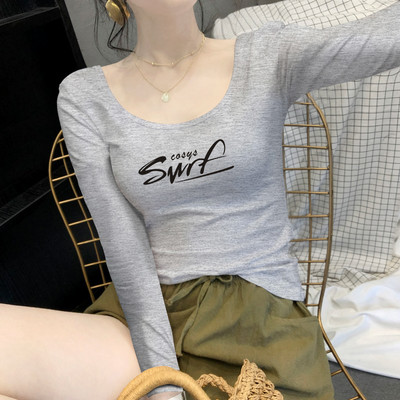 Bluză de damă cu mâneci lungi și inscripție - în multe culori