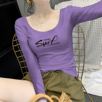 Bluză de damă cu mâneci lungi și inscripție - în multe culori