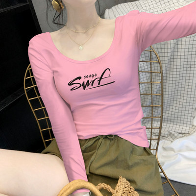 Bluză de damă cu mâneci lungi și inscripție - în multe culori