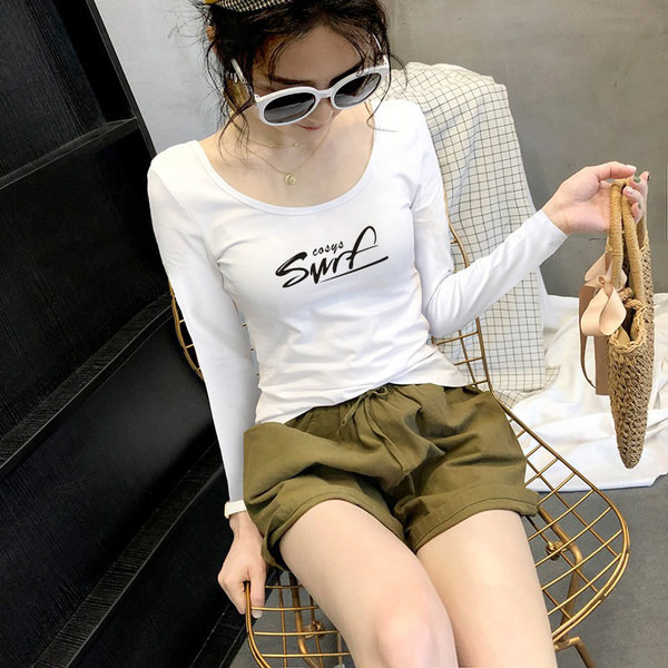 Bluză de damă cu mâneci lungi și inscripție - în multe culori