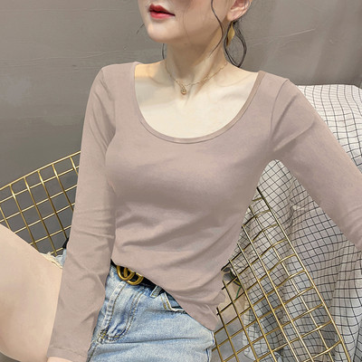 Втален модел дамска блуза с овално деколте