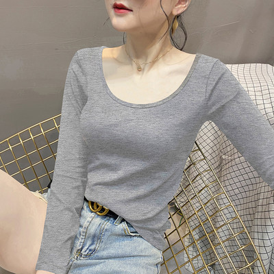 Втален модел дамска блуза с овално деколте