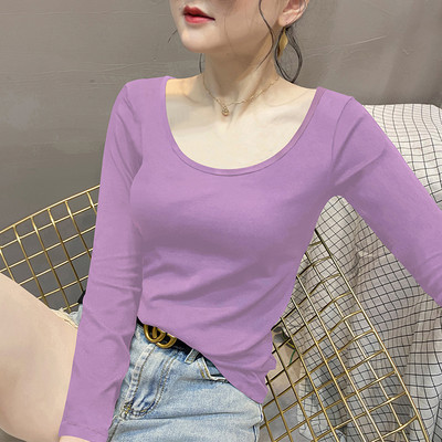 Втален модел дамска блуза с овално деколте