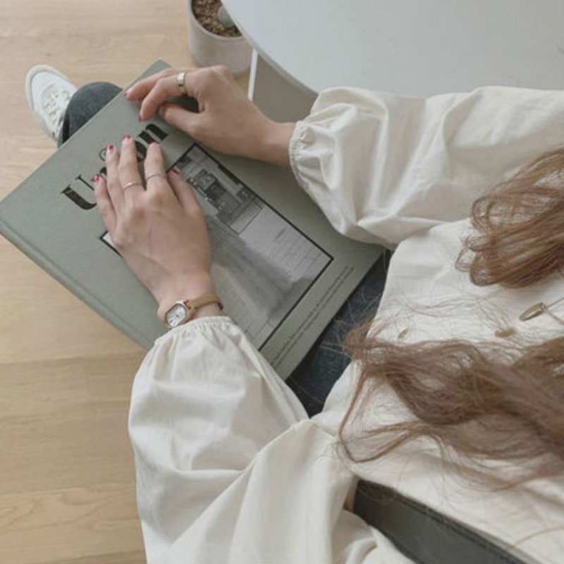 Cămăși femei simple retro ocazional la modă solide largi la un singur piept largi Ulzzang stil coreean delicat bluze elegante pentru dama nou