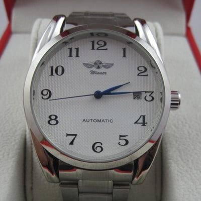 WINNER Ρολόι Automatic Ανδρικά Ρολόγια Business Classic Auto Date Day Δερμάτινο λουράκι Skeleton Self-wind Wristwatch