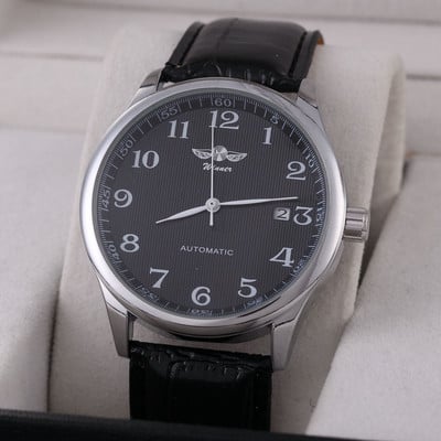 WINNER Ρολόι Automatic Ανδρικά Ρολόγια Business Classic Auto Date Day Δερμάτινο λουράκι Skeleton Self-wind Wristwatch