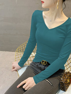 Női alkalmi V-nyakú blúz