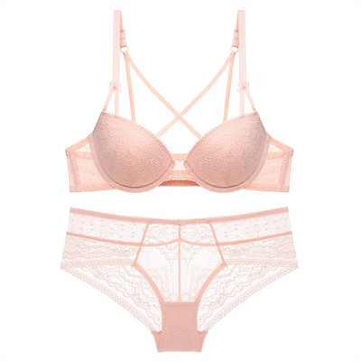 Női fehérnemű kétrészes keresztpántos melltartó és magas derekú bugyi