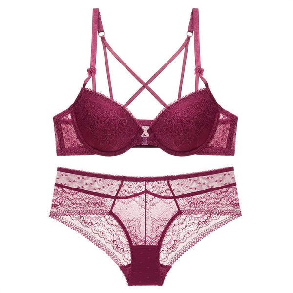 Női fehérnemű kétrészes keresztpántos melltartó és magas derekú bugyi