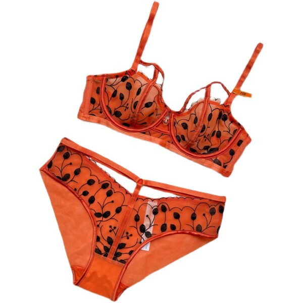 Madingas moteriškas nėriniuotų liemenėlių ir kelnaičių komplektas