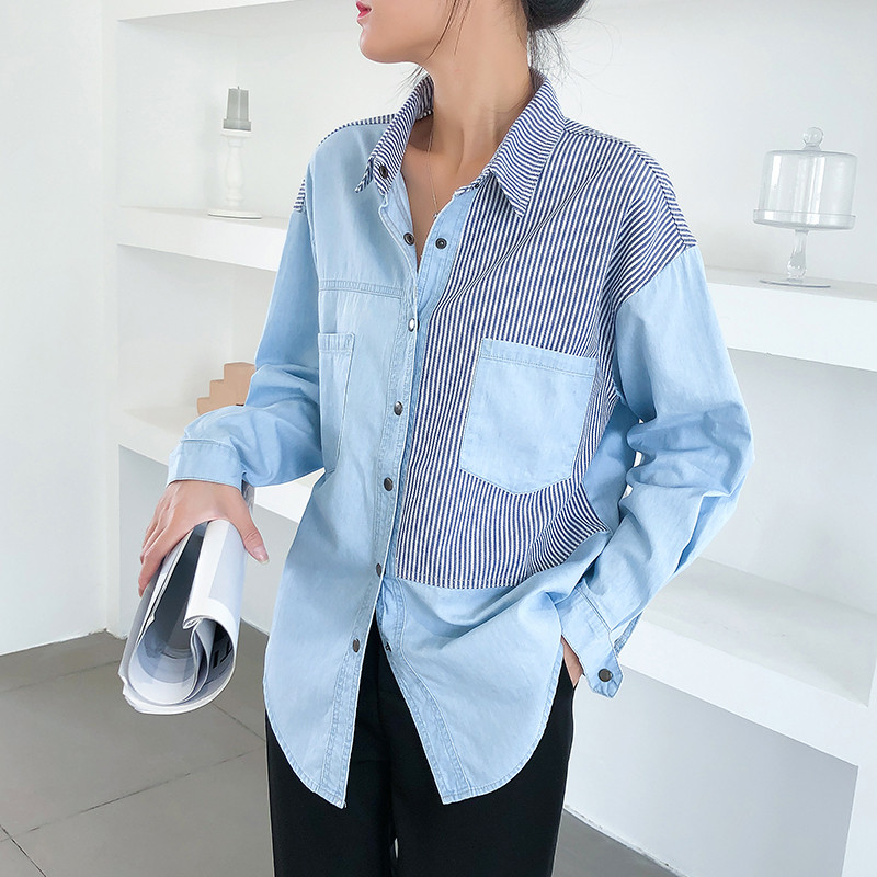 Laisvi BF juostiniai džinsai, palaidinės moterims