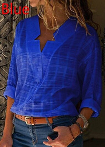 Bijela ženska košulja s V-izrezom Pamučno rublje Uredska dama Ženska bluza dugih rukava Crne proljetne košulje Žene plus