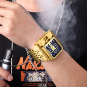 Oulm 3364 luxus márkájú óra, rozsdamentes acél férfi kvarc óra automatikus dátum Egyedi katonai férfi karórák Relogio Masculino