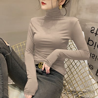 Casual μπλούζα με ψηλό polo γιακά για γυναίκες