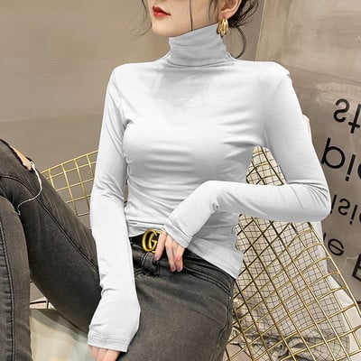 Casual μπλούζα με ψηλό polo γιακά για γυναίκες