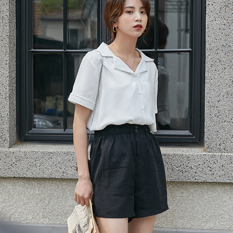 Modna bluza Ženska ljetna košulja kratkih rukava V izrez Jednobojna uredska ženska majica 11 stilova Ležerna ženska odjeća #355