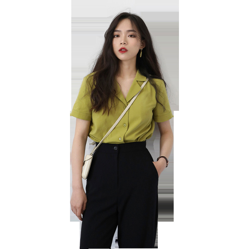 Modna bluza Ženska ljetna košulja kratkih rukava V izrez Jednobojna uredska ženska majica 11 stilova Ležerna ženska odjeća #355