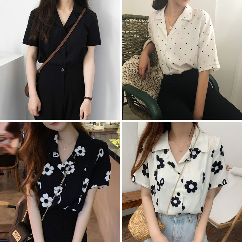 Modna bluza Ženska ljetna košulja kratkih rukava V izrez Jednobojna uredska ženska majica 11 stilova Ležerna ženska odjeća #355