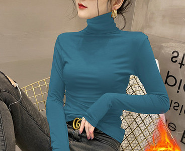 Ежедневна блуза с дълъг ръкав и поло яка за жени