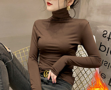 Ежедневна блуза с дълъг ръкав и поло яка за жени