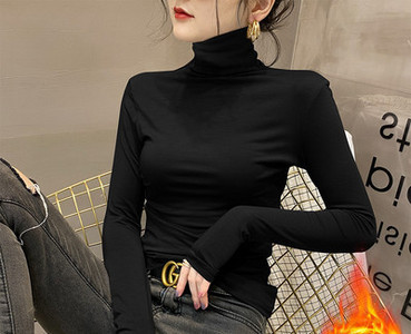 Ежедневна блуза с дълъг ръкав и поло яка за жени