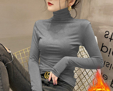 Ежедневна блуза с дълъг ръкав и поло яка за жени