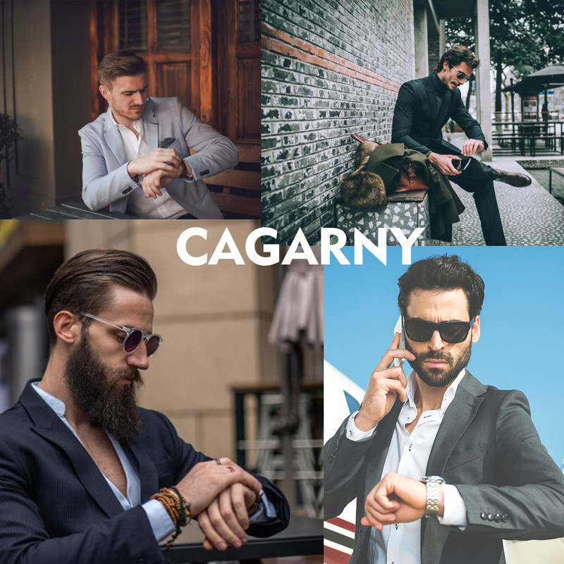 Muški satovi Luksuzni zlatni čelični kvarcni satovi vrhunske marke Muški Cagarny Ležerni muški ručni sat Vojni Relogio Masculino Paket