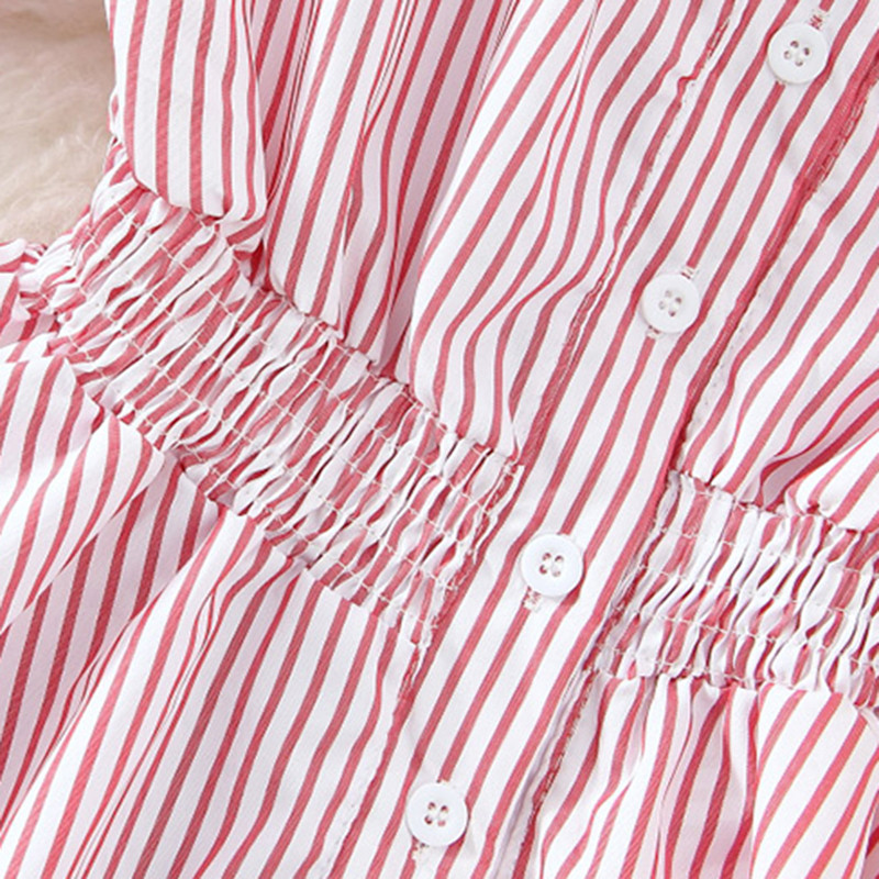 bluze cu dungi femei șifon cu mânecă lungă Topuri noi Moda cămăși coreene Bluză pentru femei 2021Primăvara toamnă haine prințesă cu decolteu în V