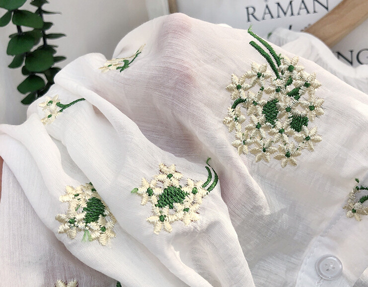 TEELYNN bluze cu mânecă lungă, bej, din bumbac, cămăși femei largi, embrioderie florală, bluză de toamnă transparentă, bluze boho