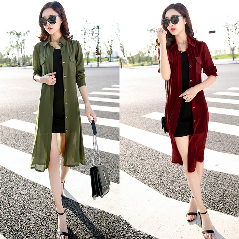 Boho kimona od šifona 2019. Ljeto Ženske bluze Kardigani za plažu Košulja Tunike Ogrtač Ženska košulja Crveno Zeleno Bijelo Crno Gornje kimono