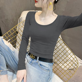 Moteriška palaidinė ilgomis rankovėmis ir O formos iškirpte