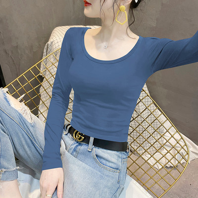 Moteriška palaidinė ilgomis rankovėmis ir O formos iškirpte