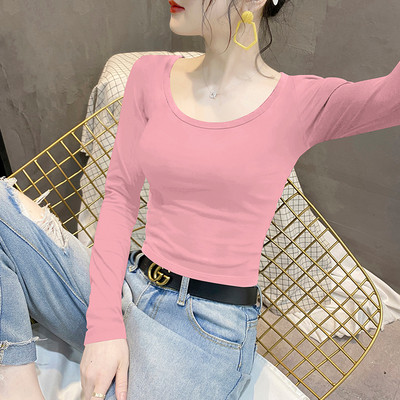 Moteriška palaidinė ilgomis rankovėmis ir O formos iškirpte