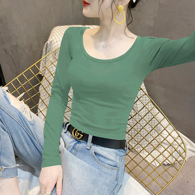 Moteriška palaidinė ilgomis rankovėmis ir O formos iškirpte