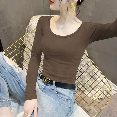 Moteriška palaidinė ilgomis rankovėmis ir O formos iškirpte