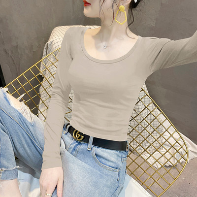 Moteriška palaidinė ilgomis rankovėmis ir O formos iškirpte