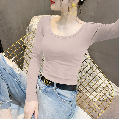 Moteriška palaidinė ilgomis rankovėmis ir O formos iškirpte