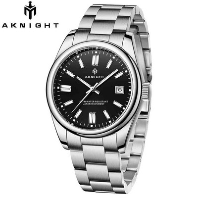 „AKNIGHT“ laikrodis, skirtas „Man Quartz Movement“ nerūdijančio plieno „Busness“ vandeniui atsparūs laikrodžiai Prabangūs originalus laikrodis „Relogio Masculino“