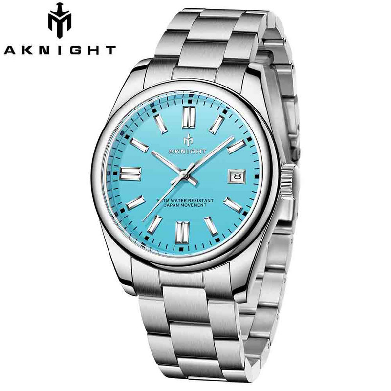 „AKNIGHT“ laikrodis, skirtas „Man Quartz Movement“ nerūdijančio plieno „Busness“ vandeniui atsparūs laikrodžiai Prabangūs originalus laikrodis „Relogio Masculino“