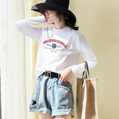 Ежедневна блуза с дълъг ръкав и надпис за жени