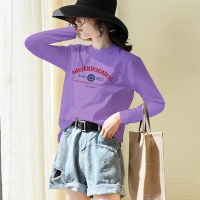 Ежедневна блуза с дълъг ръкав и надпис за жени