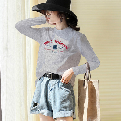 Ежедневна блуза с дълъг ръкав и надпис за жени